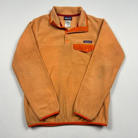 Vintage Patagonia Orange Synchilla Fleece Pullover - Picture 1 of 8
